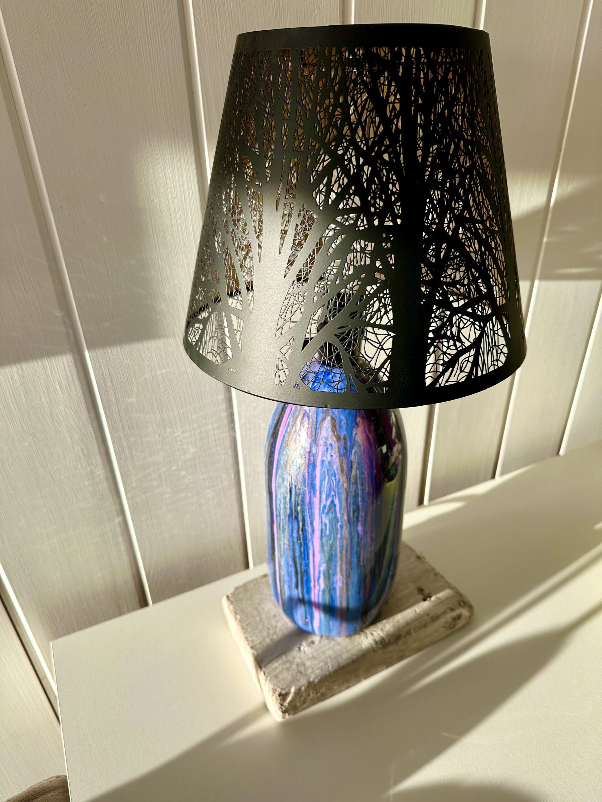 Mini Oval Toggle Buoy Lamp with Cordless LED Shade Blue Pink Purple